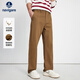 納維凱爾意大利小帆船25秋冬男微闊直筒休閑褲通勤長(cháng)褲1342075505棕33