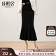 絲柏舍包臀魚尾裙2025秋裝新款女裝優(yōu)雅氣質(zhì)修身中長半身裙