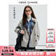 VEGA CHANG【綿羊毛+羊駝毛】雙面呢女2025新款高級(jí)感雙面穿外套 北歐藍(lán)格紋 M