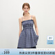 范思藍恩抹胸傘狀打攬連衣裙女2025夏新款經典藏青格紋裙子2520 藏青格子 XS