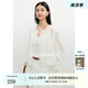 迪賽尼斯（DESIGNICE）2025夏季新款通勤氣質(zhì)花苞開衫外套醋酸白色長袖短外套女 米白 M