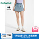 熱風(fēng)牛仔短褲2025年夏季新款女士簡(jiǎn)約牛仔裙褲高腰顯瘦少女A字褲裙 06蘭色 28
