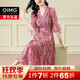OIMG輕奢品牌真絲連衣裙女2025年夏季新款顯瘦溫柔風(fēng)碎花桑蠶絲裙子 4XL[適合155-165]斤