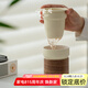 心去處陶瓷茶杯茶水分離杯辦公室泡茶水杯帶過濾防燙個(gè)人專用現(xiàn)代辦公杯 行思泡茶杯（杏酪） 370ml