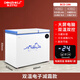 東之開(kāi)立雙溫冰柜商用冷藏冷凍兩用冰柜家用大容量雙開(kāi)門(mén)速凍冰箱一級能效臥式冰柜 雙溫BCD-196L電子減霜款 196L