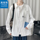 真維斯戶(hù)外運動(dòng)長(cháng)袖襯衫男士春秋簡(jiǎn)約百搭翻領(lǐng)襯衣戶(hù)外休閑寬松外套 白色 L