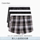 Calvin Klein內(nèi)衣【七夕禮物】男士三條ck提花腰邊純棉寬松平角內(nèi)褲男NP2684O ETH-太空黑/灰大格/字母黑 3條 M