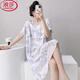 浪莎波點(diǎn)睡裙女甜美公主風(fēng)夏季薄款防凸點(diǎn)寬松短袖可外穿棉綢女士睡衣