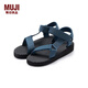 無印良品（MUJI）男女通用 波型鞋底 布帶涼鞋(男士/女士) 無性別男款女款休閑涼鞋 煙熏藍(lán)色 3S 40 碼/M 250mm（3.0）