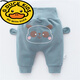 G.duck嬰兒褲子小童大pp褲春秋寶寶高腰護肚女童哈倫褲0歲3春裝長(cháng)褲男潮 藍色小熊2 90