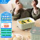 北鼎（Buydeem）陶瓷豬豬飯盒便攜保鮮盒上班族學(xué)生帶飯餐盒蒸鍋烤箱適用淺衫綠