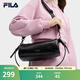 FILA斐樂女士包包時(shí)尚挎包新品優(yōu)雅斜挎包單肩包簡約腋下包手提包 正黑色-BK XS