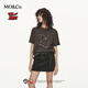 MO&Co.印花T恤2025秋新品貓和老鼠聯(lián)名系列斑駁洗褪短袖MBE3TEE026 黑茶色 S /160
