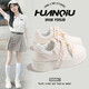 環(huán)球厚底增高小白鞋女小眾2025新款校園風(fēng)夏季休閑板鞋女鞋  米色  38
