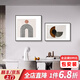 戀之屋餐廳裝飾畫(huà)現(xiàn)代簡(jiǎn)約高檔大氣抽象藝術(shù)藝術(shù)飯廳背景墻餐廳掛畫(huà) 抽象藝術(shù) B 50*50+（40*60）晶瓷/黑框