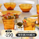 DURALEX法國(guó)進(jìn)口餐具套裝鋼化玻璃餐具耐熱碗盤(pán)杯高檔4-6人餐具玻璃餐具 琥珀色經(jīng)典款 15件套
