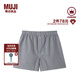 無(wú)印良品（MUJI）男式 棉府綢 前開(kāi)口平角內(nèi)褲 男士男生男款四角純棉 深藏青色格紋 XL 180/92A