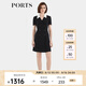 PORTS寶姿春季新品女裝優(yōu)雅通勤雙排扣裝飾連衣裙ALP8D014RWP127 黑色 M (6)