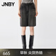 JNBY/江南布衣25夏新品牛仔褲寬松直筒中褲日常5P5E13500 998/牛仔深灰 XS