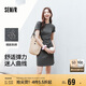 森馬（Semir）連衣裙女圓領(lǐng)收腰彈力針織裙2025夏刺繡休閑短裙辣妹109325114001