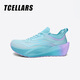Tcellars跑步鞋男士秋季新款網(wǎng)面透氣碳板緩震運動(dòng)鞋休閑超輕潮流百搭男鞋 寶藍粉 單層 42