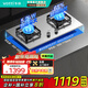 華帝（VATTI）官方補(bǔ)貼20%家用燃?xì)庠?.2kw大火力臺(tái)嵌兩用雙爐頭不銹鋼一級(jí)能效可調(diào)節(jié)開(kāi)孔i10316A 天然氣 灶具
