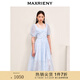 MAXRIENY【商場同款】歐式浪漫裙裙法式復(fù)古雪紡連衣裙 冰藍(lán) M 02