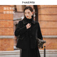 NAERSI【優(yōu)雅CEO 】高智通勤娜爾思毛呢外套香風(fēng)氣質(zhì)短款2025年冬季新款 黑色 L