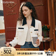 Olrain歐芮兒小香風(fēng)短外套女春裝新款寬松時(shí)尚名媛風(fēng)撞色上衣 米杏色 L