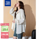 唐獅（TonLion）2025夏休閑女外套中長(zhǎng)款上衣連寬松 米白  L 