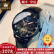 歐利時（OLEVS）瑞士認證品牌手表男全自動機械表鏤空夜光防水多功能男士手表腕表 黑皮黑殼黑面 終身質(zhì)保