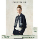茶·愫【秀場(chǎng)同款】puretea茶愫刺繡翻領(lǐng)短外套女露腰牛仔衣2024秋新款 墨藍(lán) M