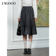 LAGOGO經(jīng)典格紋英倫風(fēng)半裙女拉谷谷2025年秋季新款木耳邊甜美裙子 混色 S