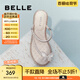 百麗（Belle）夾腳人字拖女商場同款水鉆休閑拖鞋A9J1DBL4 銀色-平跟款 35 (225mm)