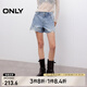 ONLY2025夏季新款復古水洗顯瘦高腰破洞短褲牛仔褲女|125243006 J32洗水牛仔藍 XS