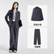 達佳詩(shī)灰色正裝西裝套裝女大學(xué)生答辯面試職業(yè)西服外套女士高級感職業(yè)裝 灰色西裝外套+灰色褲子 【一套送腰帶】 M 適合105-115斤可穿，正碼正拍