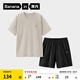 蕉內(nèi)（Bananain）王一博同款305H純棉睡衣男女士100%棉情侶家居服短袖短褲套裝夏季 【短褲款素色-男】茶灰 XL