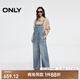 ONLY2025春季新款復(fù)古寬松高腰直筒長(zhǎng)褲牛仔背帶褲牛仔褲女|12517M001 J33 350水洗牛仔藍(lán) L L標(biāo)準(zhǔn)褲長(zhǎng)