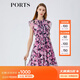 PORTS寶姿女裝春夏新品時尚碎花圓領(lǐng)短袖連衣裙LM8D240MPP109 丈青印花 M (6)