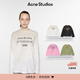 Acne Studios 男女同款 做舊1996印花寬松落肩長(zhǎng)袖T恤上衣CL0197 灰白色 XS