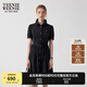 Teenie Weenie小熊女裝連衣裙2025夏季新款簡約通勤商務氣質(zhì)襯衫裙 黑色 M