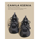 CAMILA KSENIA老爹鞋女2025新款冬季休閑百搭爆款碳灰色小個(gè)子厚底增高運動(dòng)鞋子 碳灰色 37