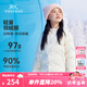 英氏（YEEHOO）女童輕薄羽絨服兒童保暖外套冬季短款棒球領(lǐng)中大童裝洋氣冬裝新款 棒球領(lǐng)插袋米白 160