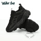 Walker Shop品牌運動鞋男鞋2025新款網(wǎng)面透氣老爹鞋男士潮流百搭休閑鞋 黑色增高款 42