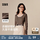 森馬長(zhǎng)袖T恤女短款撞色打底衫簡(jiǎn)約風(fēng)秋季假兩件修身衣服顯瘦百搭 深咖啡50954 M