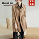 奧絲婕（Aosijie）高端品牌 風(fēng)衣女2025春秋新款韓版時尚氣質(zhì)寬松小個子大衣外套 卡其色 S 【95-120斤】