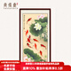 尚得堂 手繪國畫荷花九魚圖字畫客廳玄關(guān)裝飾畫走廊鯉魚掛畫 SD-左上游-實木框-發(fā)順豐 裝裱85*165