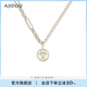AJIDOU阿吉豆項(xiàng)鏈生日禮物女 幸運(yùn)牛系列潮酷拼接項(xiàng)鏈送女友 送老婆 復(fù)古銅、金 52cm 1個(gè) 整長(zhǎng)47cm延長(zhǎng)鏈5cm