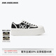 ANN ANDELMAN【明星同款】Classic Court厚底增高帆布鞋女休閑鞋 黑色 （跟高5cm） 37