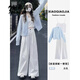 妃?，幮蓍e褲女裝套裝2025秋冬新款韓系氣質(zhì)減齡甜美風(fēng)毛衣顯瘦闊腿褲子 藍色開(kāi)衫+內搭+白色褲子 M